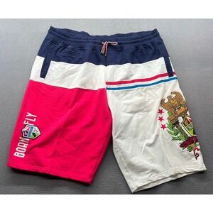BORN FLY Shorts Mens 4X Colorblock Athletic Shorts Embroidered Eagle Crest